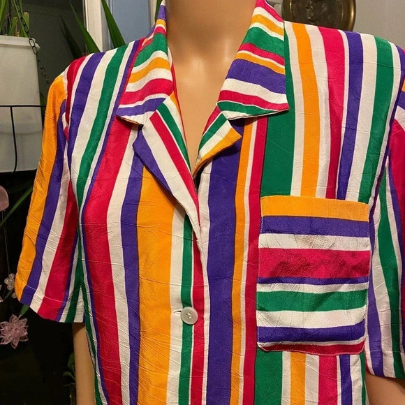 Vintage Intuitions Buttons down Blouse Women Size 8 - Picture 7 of 7
